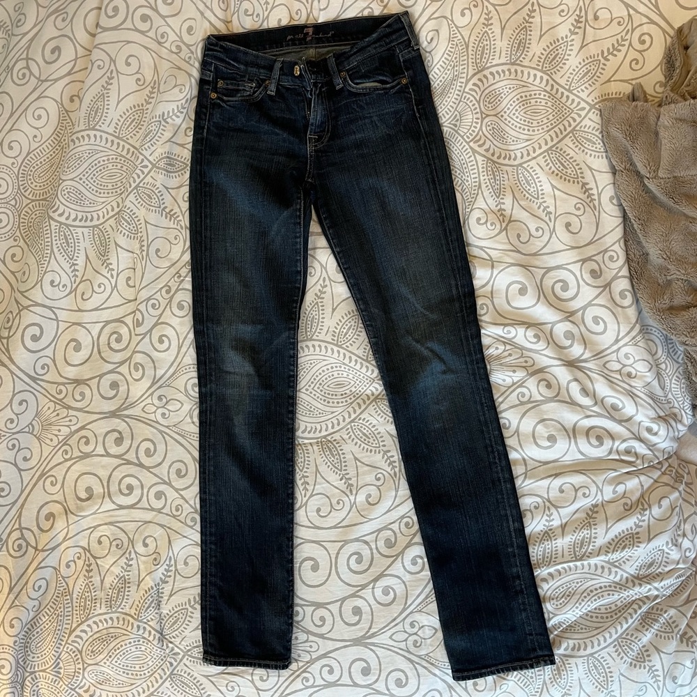 7 For All Mankind Dark Skinny Jeans “Roxanne”